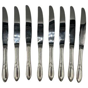 Set 8 x‎ Dinner Knives Oneida Community Lady Hamilton Vintage Silverplate 8 3/4”